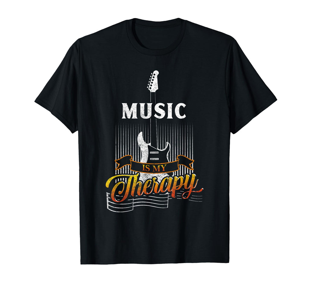 Guitar Music Is My Therapy Musicans T-Shirt - Custom Art Print Men Women - T-Shirt, Sweatshirt, Hoodie