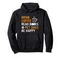 Coffee Dogs Books Lover Funny Book Hoodie - Trendy Graphic for Adults - T-Shirt, Sweatshirt, Hoodie