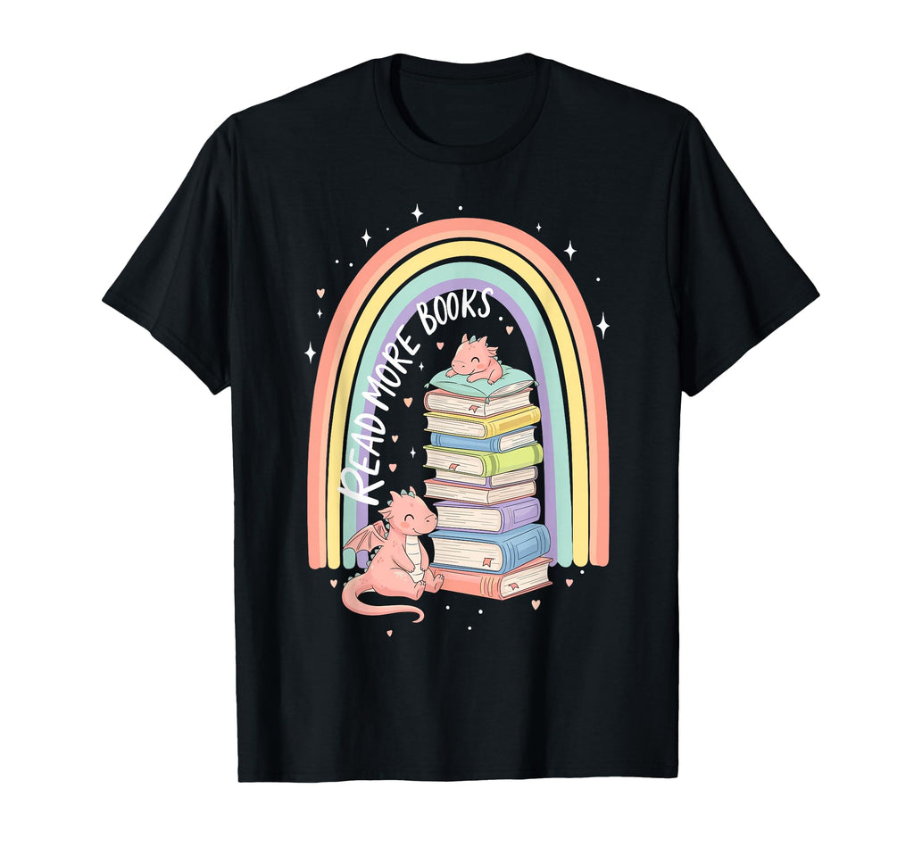 Read More Books Dragon Rainbow Book T-Shirt - Custom Art Print Men Women - T-Shirt, Sweatshirt, Hoodie