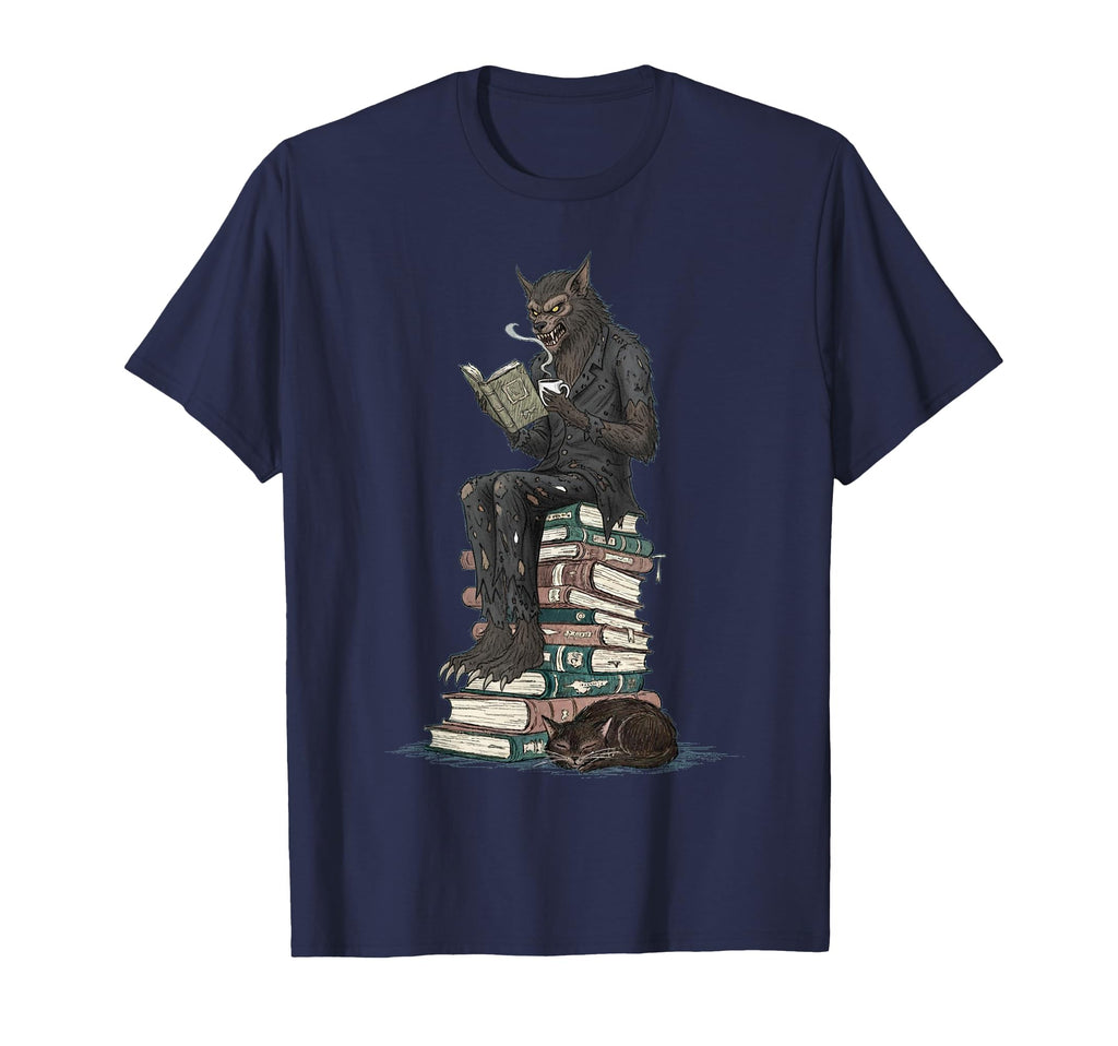 Reading Werewolf Coffee And Cat T-Shirt - Streetwear Style for Adults - T-Shirt, Sweatshirt, Hoodie