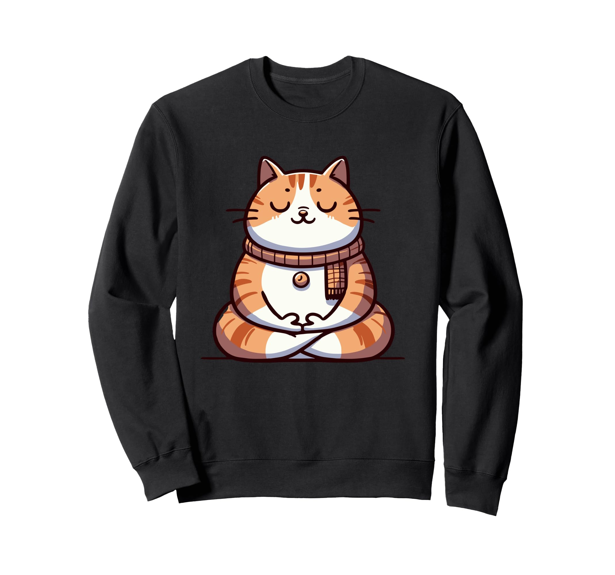 Meditation Cat Yoga Pose Relaxing Sweatshirt - Casual Everyday Wear Unisex - T-Shirt, Sweatshirt, Hoodie