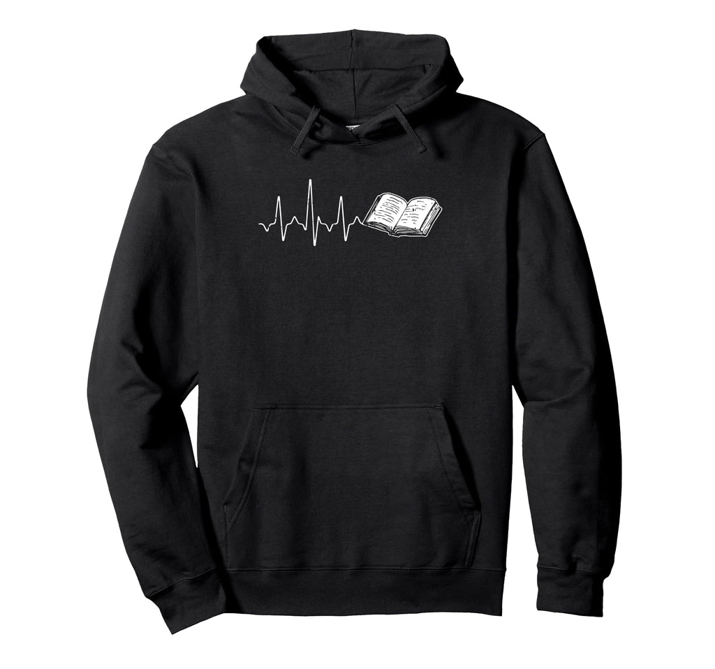 Book Heartbeat Reading Lover Bookworm Hoodie - Custom Art Print for Adults - T-Shirt, Sweatshirt, Hoodie