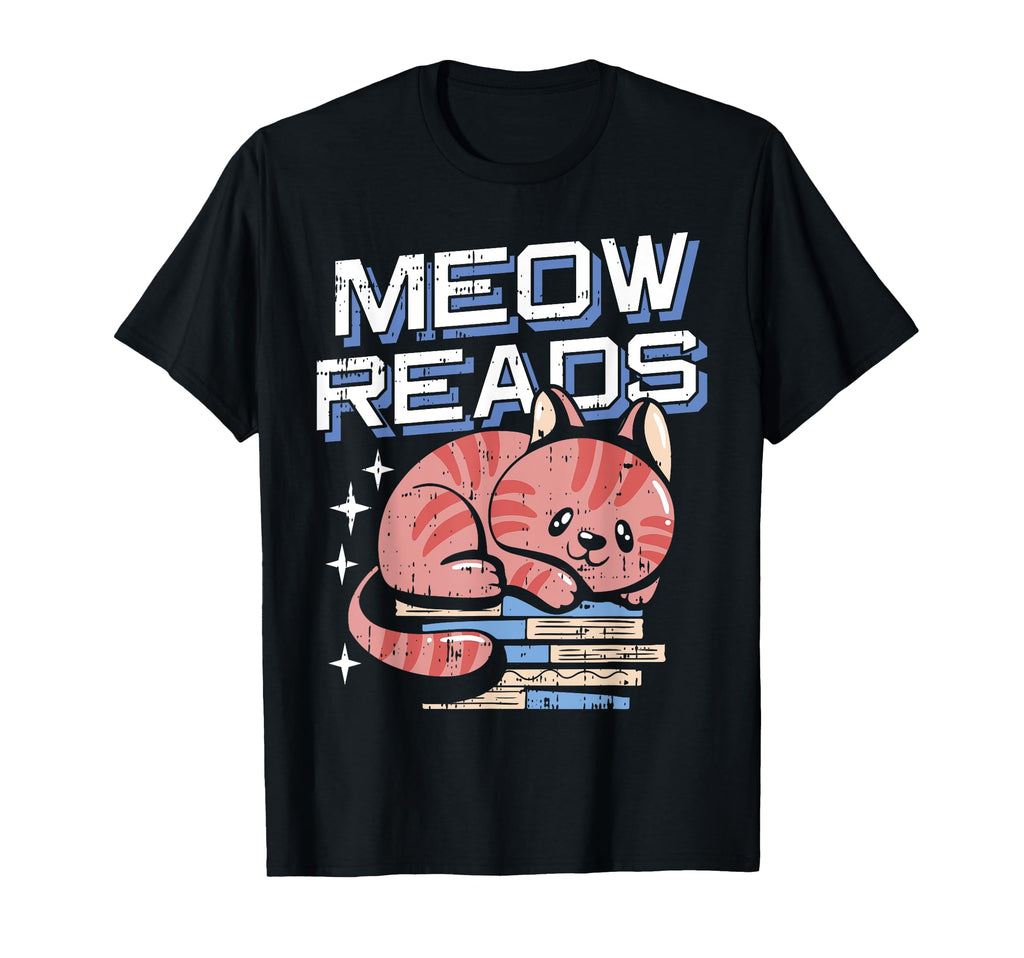 Meow Reads Reading Book Lover T-Shirt - Minimalist Print for Adults - T-Shirt, Sweatshirt, Hoodie