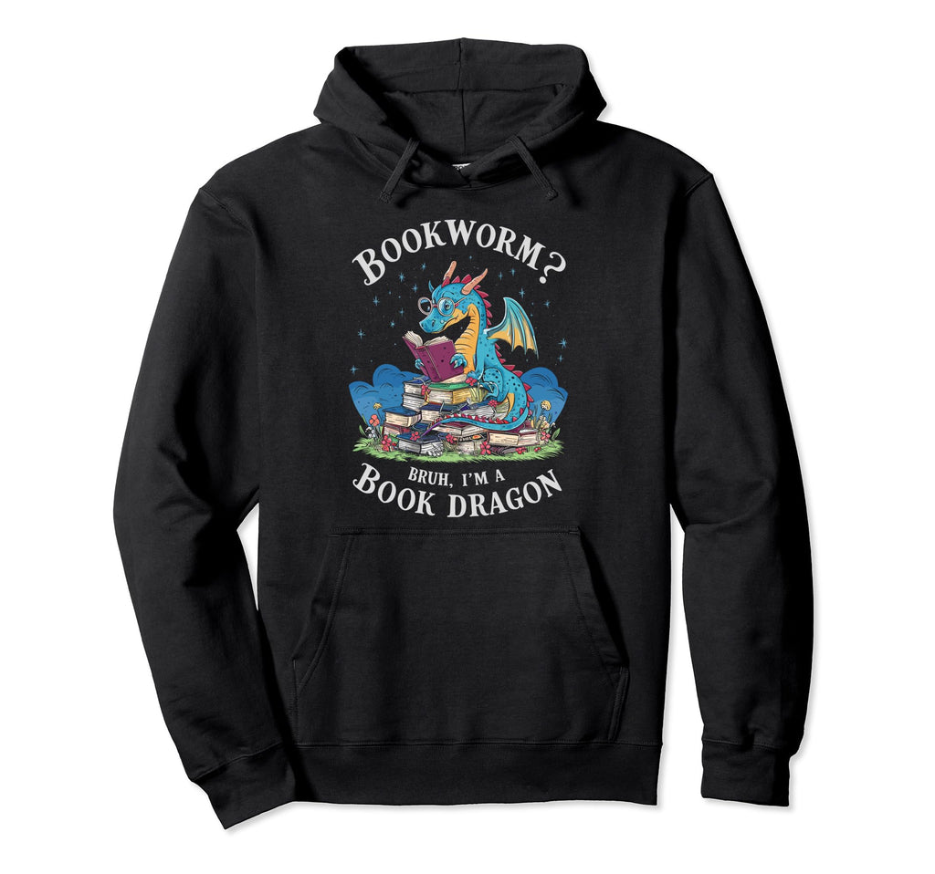 Librarian Gothic Bruh Book Dragon Hoodie - Fun Novelty Design for Adults - T-Shirt, Sweatshirt, Hoodie