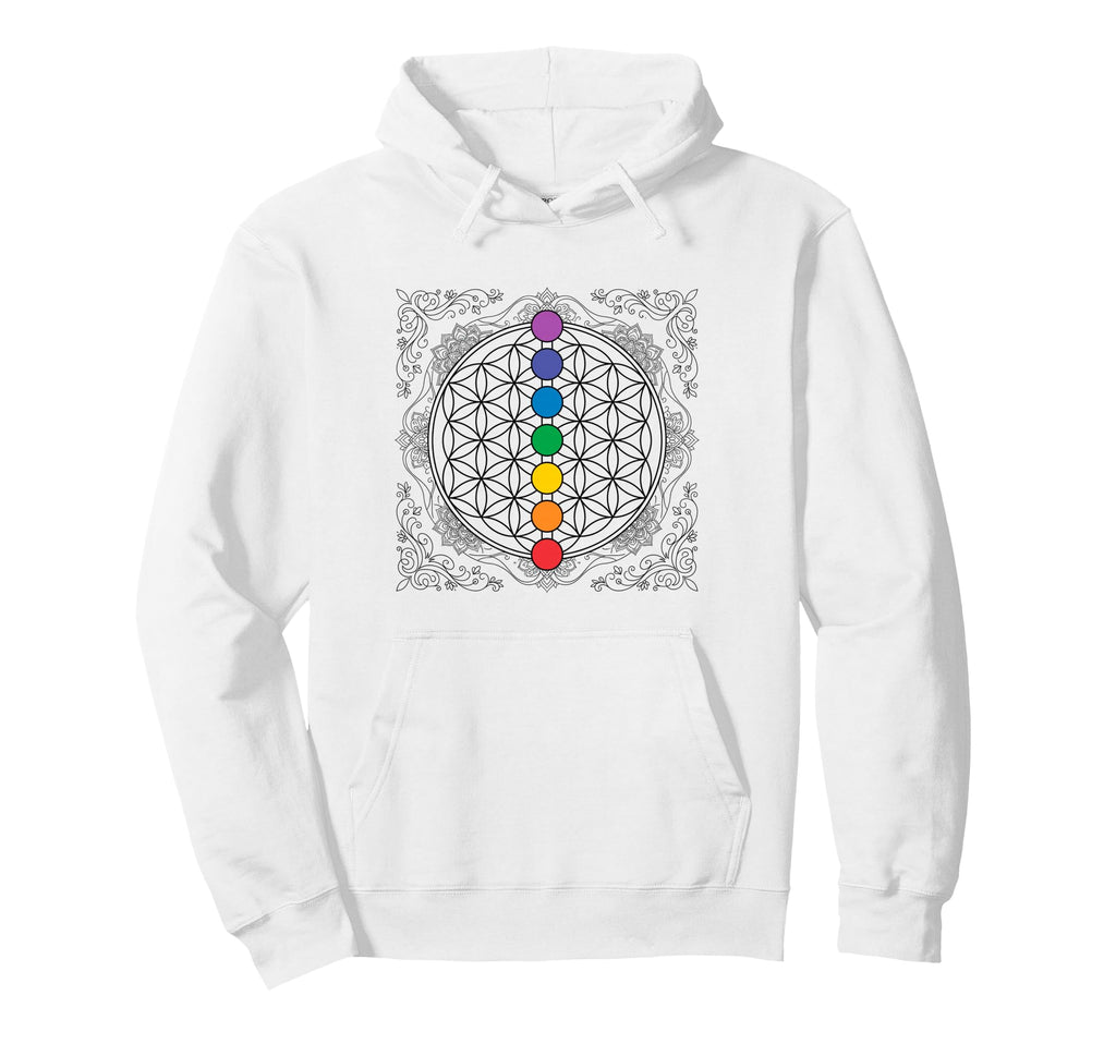 Chakras Mandala Yoga Meditation Namaste Hoodie - Trendy Graphic Men Women - T-Shirt, Sweatshirt, Hoodie