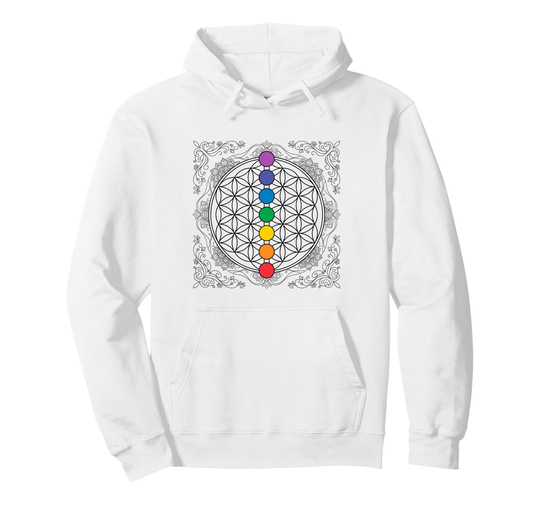 Chakras Mandala Yoga Meditation Namaste Hoodie - Trendy Graphic Men Women - T-Shirt, Sweatshirt, Hoodie