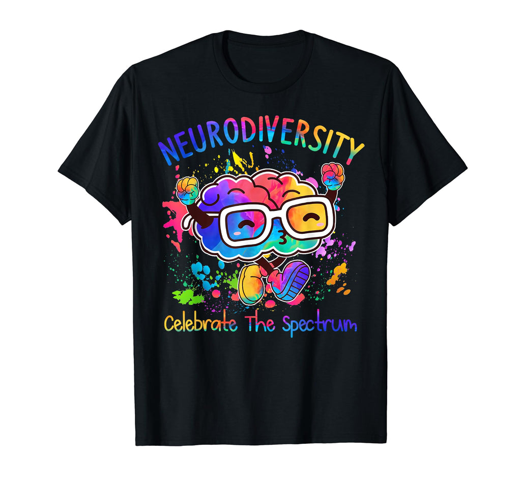 Neurodiversity Celebrate Spectrum Brain T-Shirt - Graphic Print Unisex - T-Shirt, Sweatshirt, Hoodie