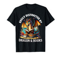 Easily Distracted Dragons And Books T-Shirt - Custom Art Print for Adults - T-Shirt, Sweatshirt, Hoodie