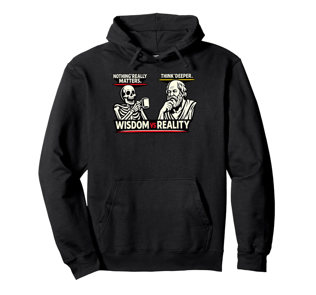 Skeleton Vs Socrates Funny Hoodie - Aesthetic Graphic for Adults - T-Shirt, Sweatshirt, Hoodie