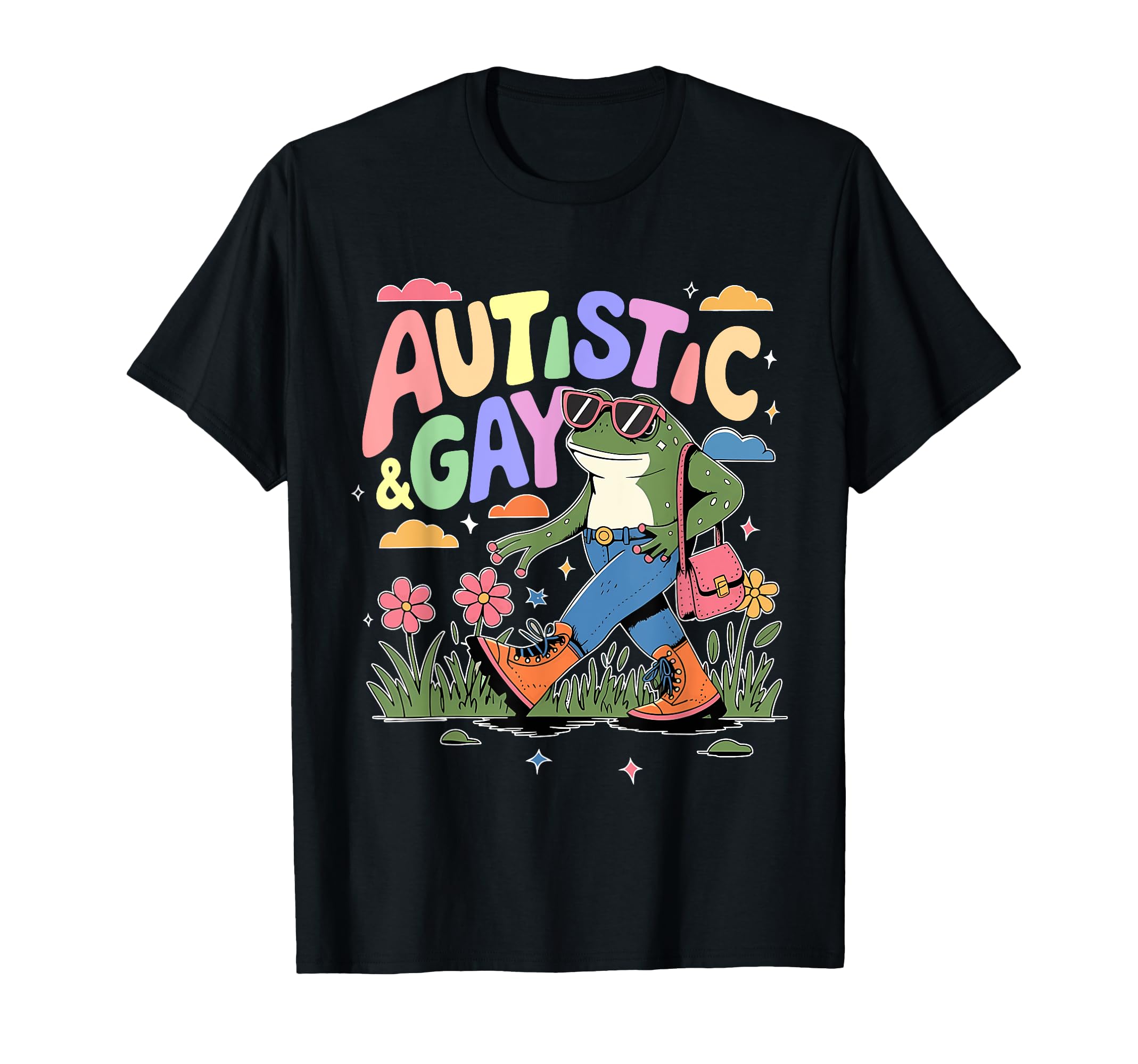 Autistic And Gay Frog Neurodiversity T-Shirt - Custom Art Print Men Women - T-Shirt, Sweatshirt, Hoodie