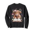 Highland Cow Reading Books Sweatshirt - Unique Graphic Men Women - T-Shirt, Sweatshirt, Hoodie