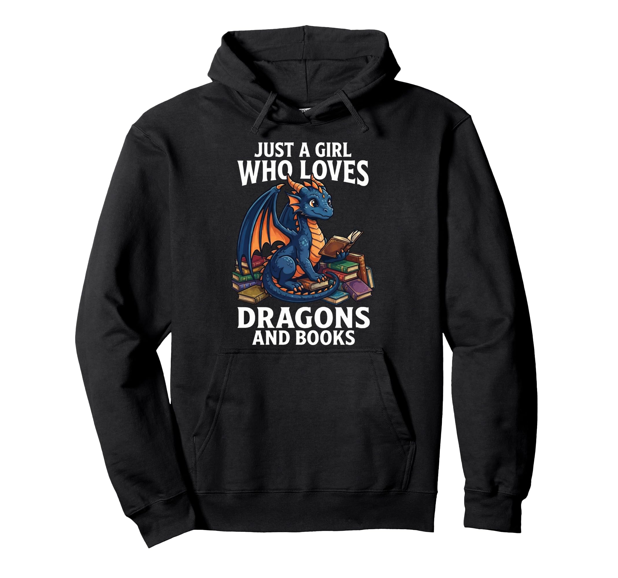 Just Who Loves Dragons And Books Hoodie - Aesthetic Graphic Men Women - T-Shirt, Sweatshirt, Hoodie