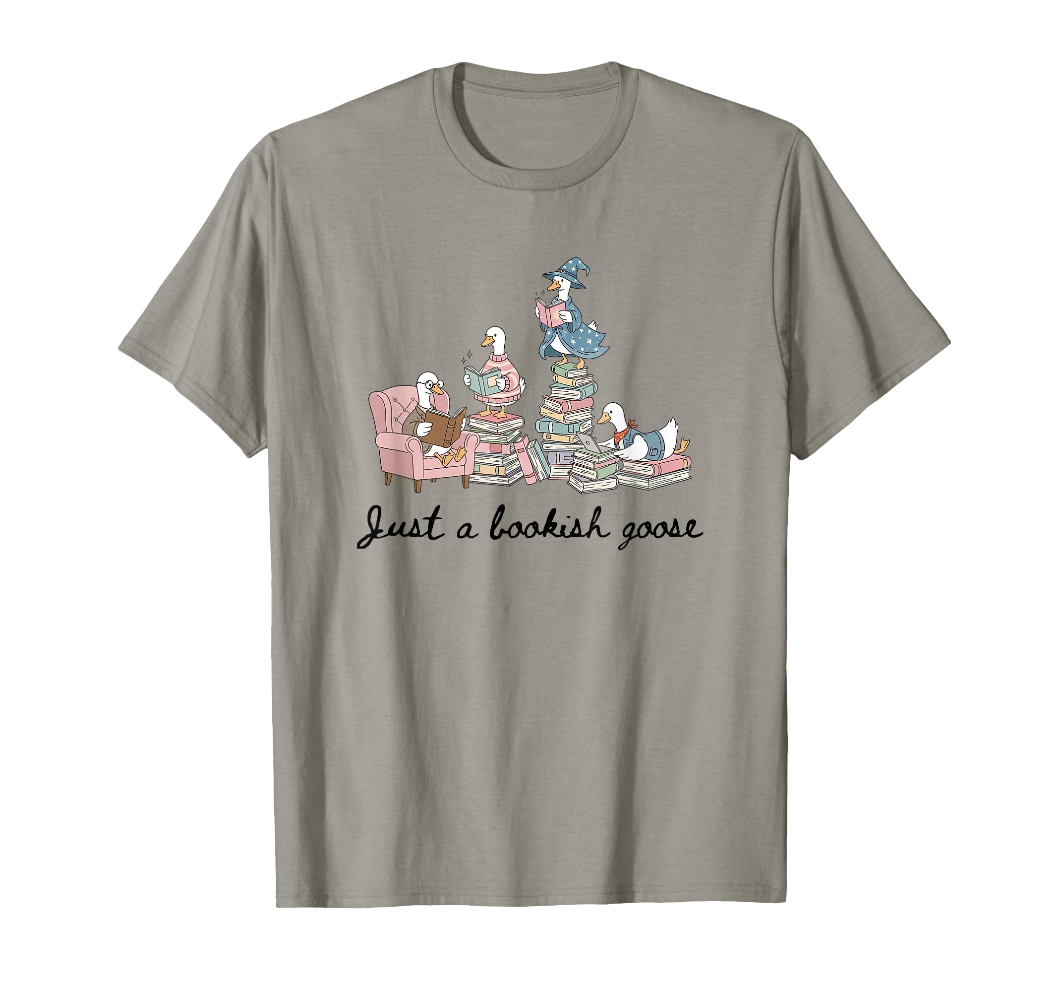 Just Bookish Goose Goose Bookish Cozy T-Shirt - Fun Novelty Design Unisex - T-Shirt, Sweatshirt, Hoodie