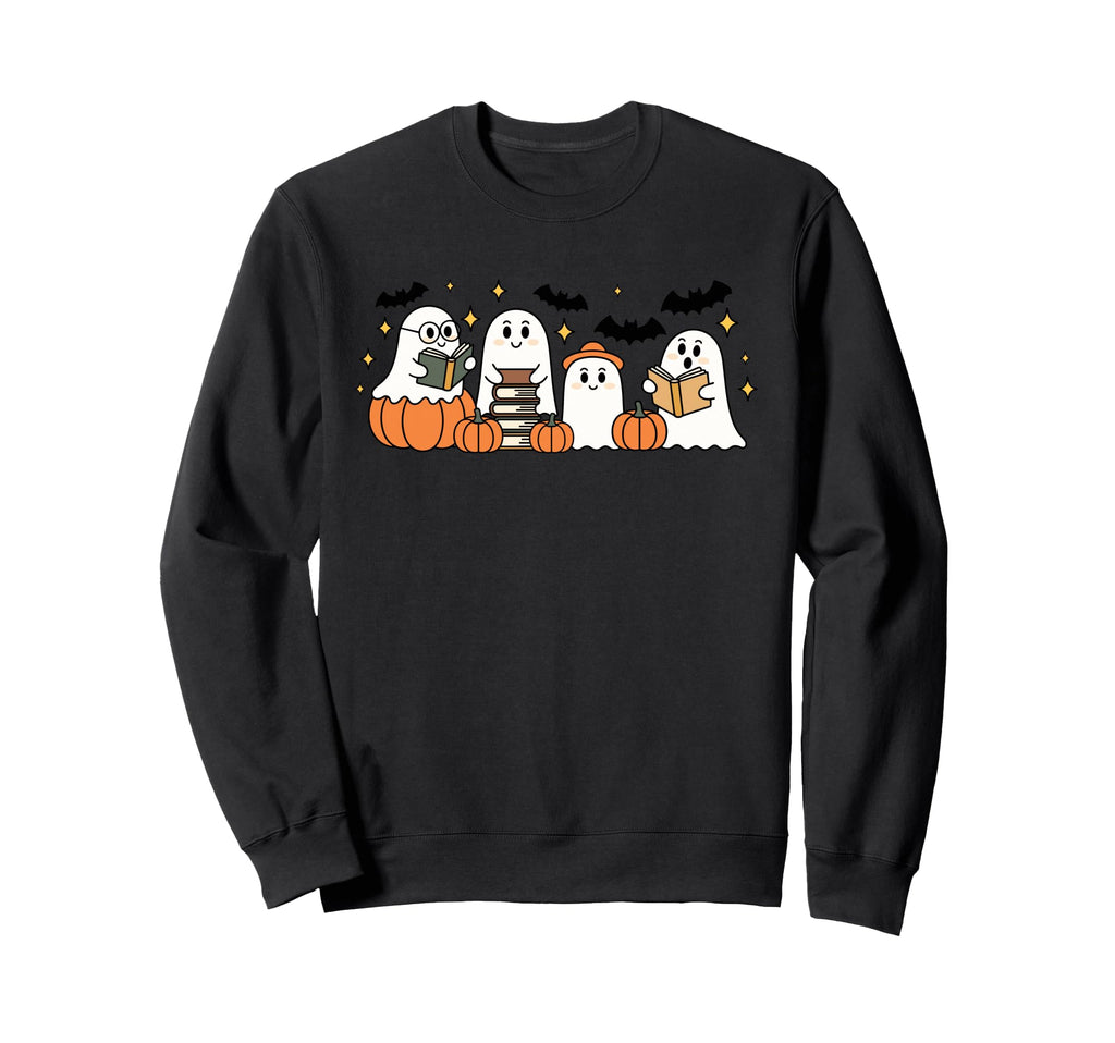 Ghosts Reading Pumpkins Sweatshirt - Casual Everyday Wear Men Women - T-Shirt, Sweatshirt, Hoodie