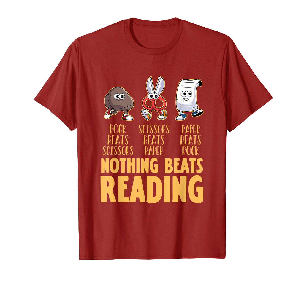 Groovy Nothing Beats Reading Rock Paper T-Shirt - Trendy Graphic Men Women - T-Shirt, Sweatshirt, Hoodie