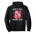 Just Who Loves Dragons And Books Hoodie - Custom Art Print Men Women - T-Shirt, Sweatshirt, Hoodie
