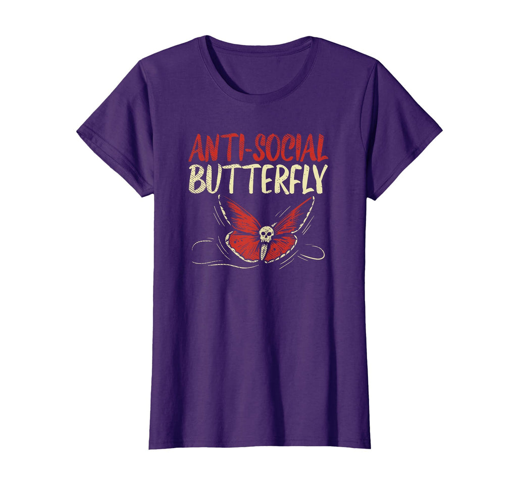 Anti Social Butterfly Goth Gothic T-Shirt - Graphic Print for Adults - T-Shirt, Sweatshirt, Hoodie