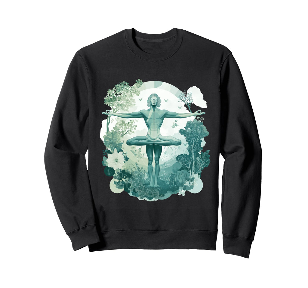 Serene Yoga Meditation Surrounded Sweatshirt - Custom Art Print for Adults - T-Shirt, Sweatshirt, Hoodie