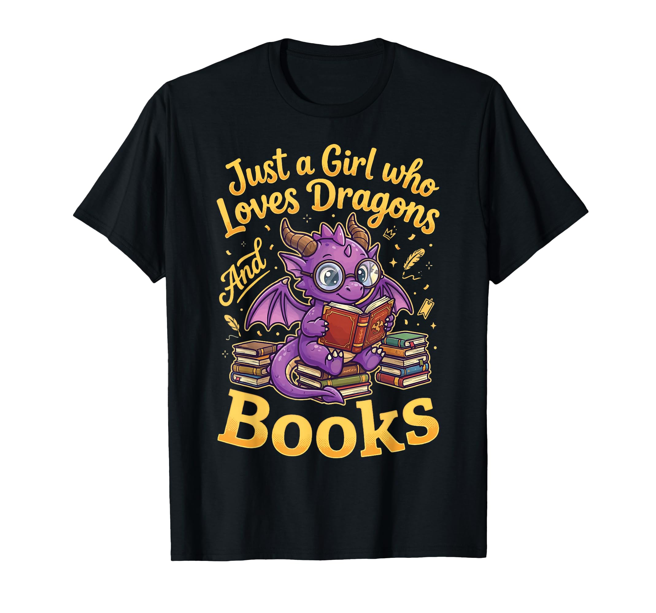 Just Who Loves Dragons And Books T-Shirt - Novelty Apparel Men Women - T-Shirt, Sweatshirt, Hoodie