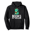 Dragon Reading Book Worm Nerd School Hoodie - Aesthetic Graphic for Adults - T-Shirt, Sweatshirt, Hoodie