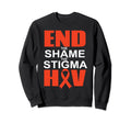 End Hiv Shame Stigma Red Ribbon Sweatshirt - Minimalist Print Unisex - T-Shirt, Sweatshirt, Hoodie