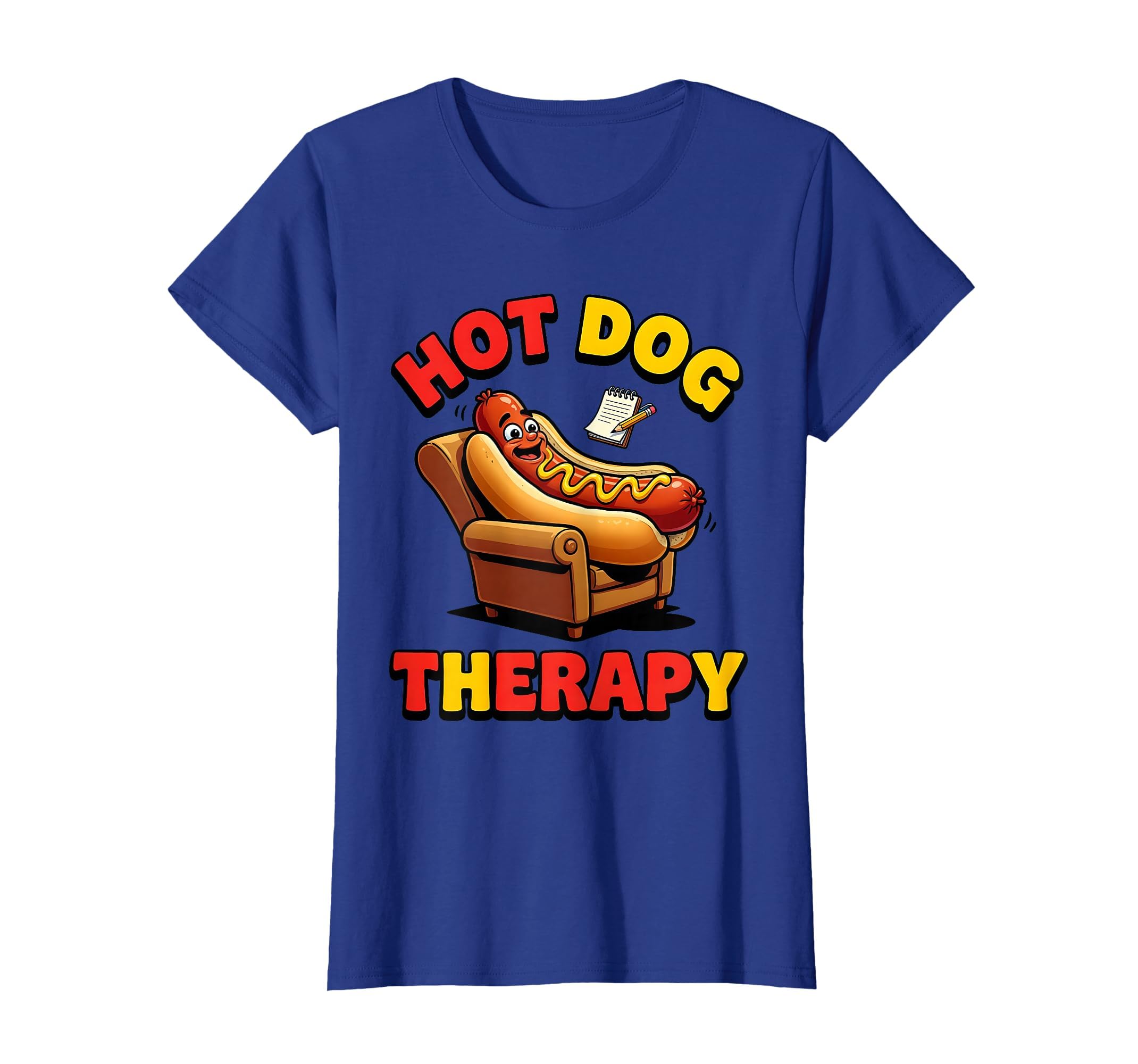 Hot Dog Therapy Funny America T-Shirt - Trendy Graphic for Adults - T-Shirt, Sweatshirt, Hoodie