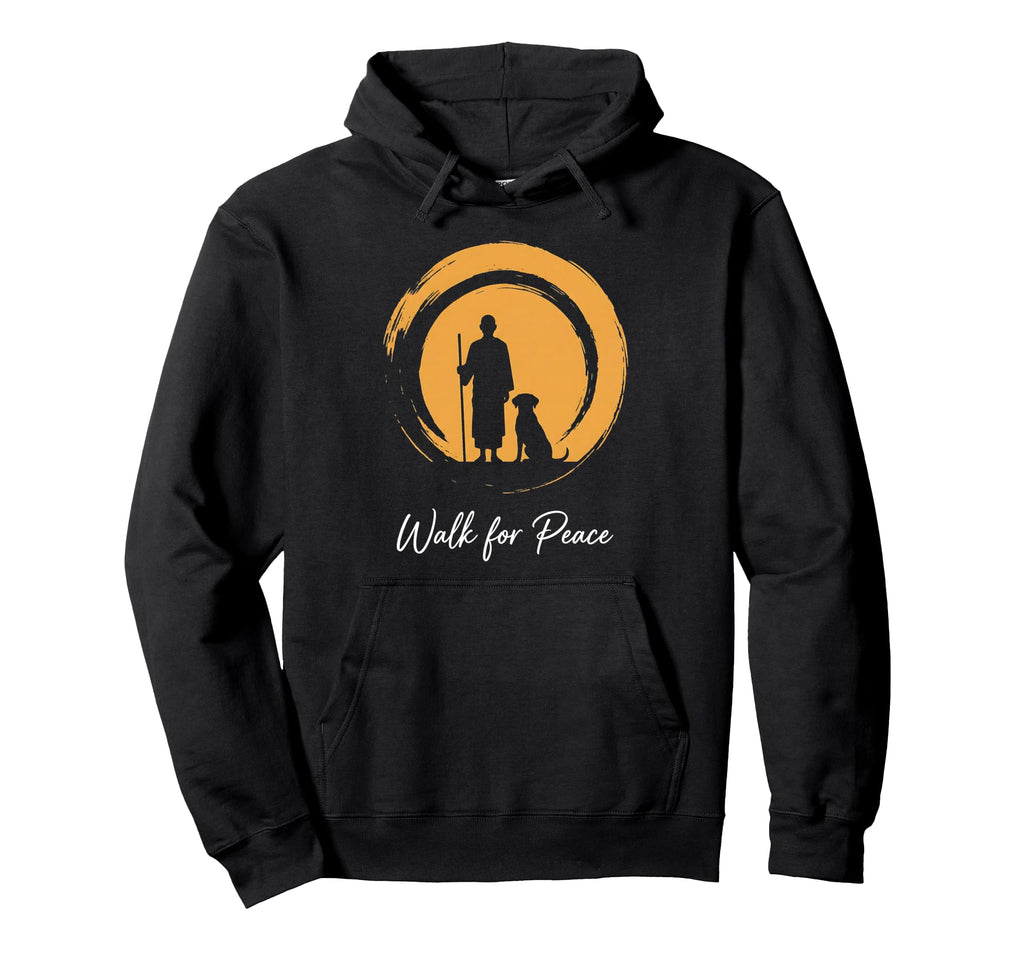 Minimalist Zen Art Walk Peace Monks Hoodie - Unique Graphic Men Women - T-Shirt, Sweatshirt, Hoodie