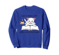 Kitty And Reading Coffee Book Sweatshirt - Trendy Graphic Men Women - T-Shirt, Sweatshirt, Hoodie