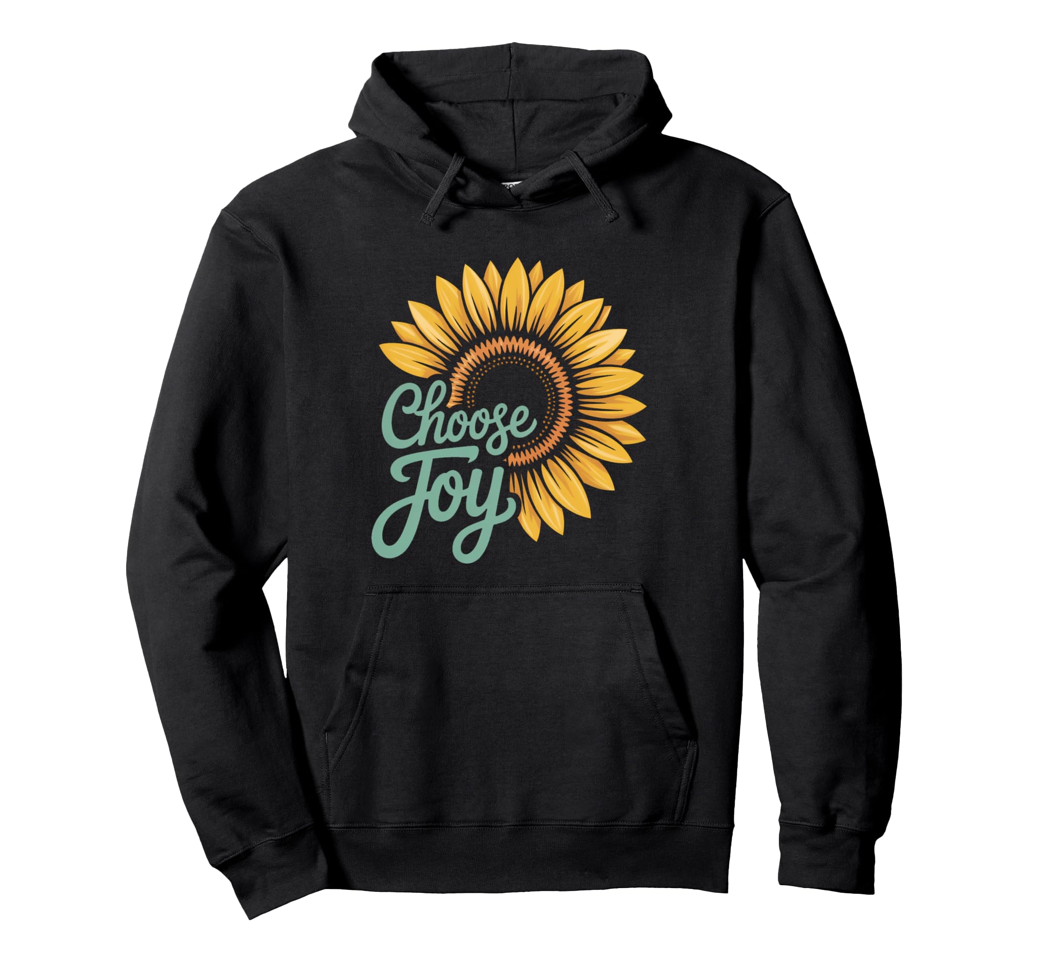 Choose Joy Minimalist Sunflower Hoodie - Fun Novelty Design Unisex - T-Shirt, Sweatshirt, Hoodie