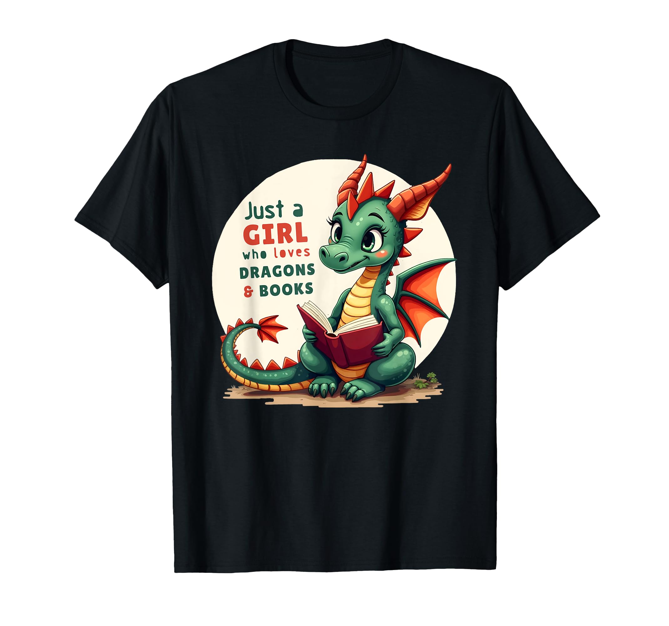 Just Who Loves Dragons And Books Book T-Shirt - Minimalist Print Men Women - T-Shirt, Sweatshirt, Hoodie