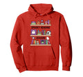 Book Lover Spooky Season Bookshelf Hoodie - Streetwear Style Men Women - T-Shirt, Sweatshirt, Hoodie