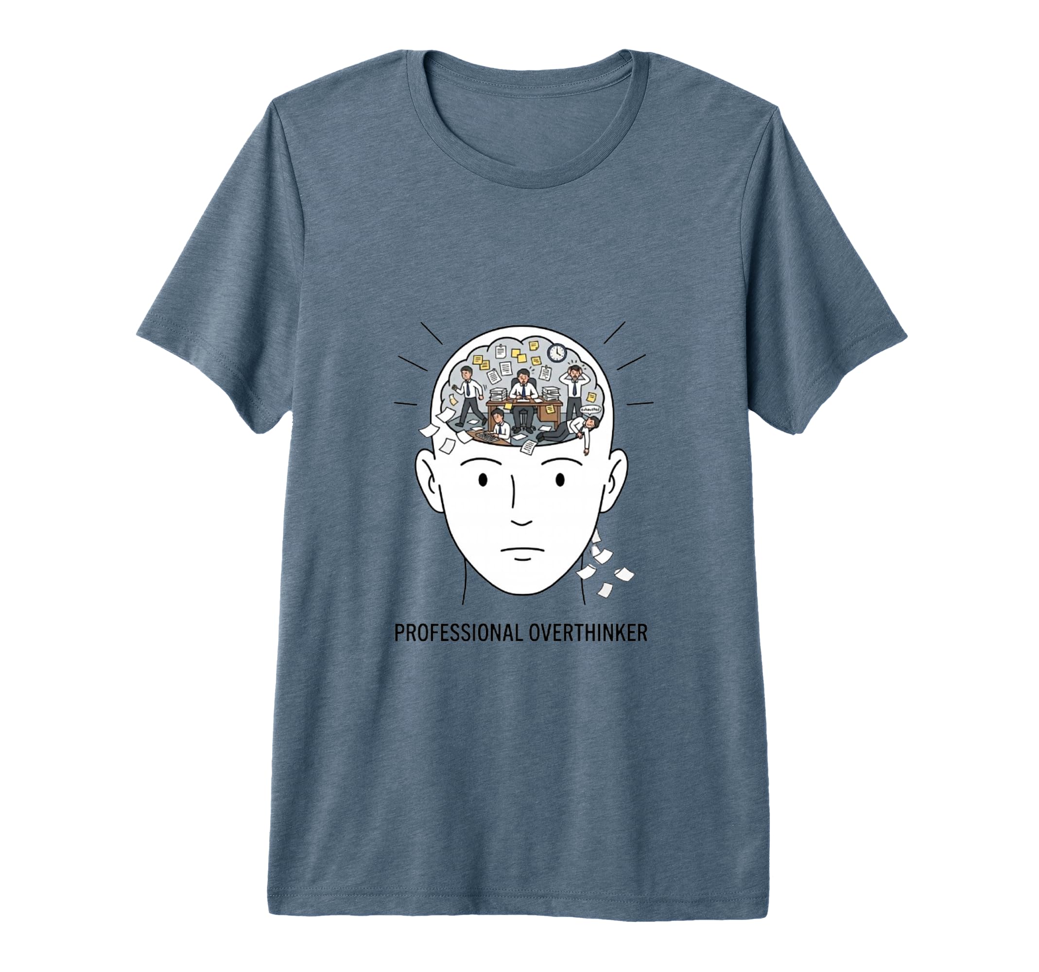 Professional Overthinker Tri Blend T-Shirt - Minimalist Print Unisex - T-Shirt, Sweatshirt, Hoodie