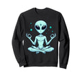 Meditation Alien Yoga Pose Sweatshirt - Minimalist Print for Adults - T-Shirt, Sweatshirt, Hoodie