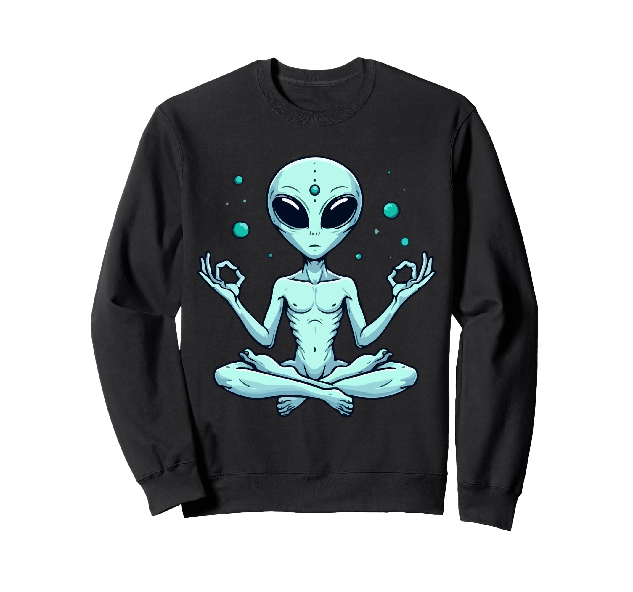 Meditation Alien Yoga Pose Sweatshirt - Minimalist Print for Adults - T-Shirt, Sweatshirt, Hoodie