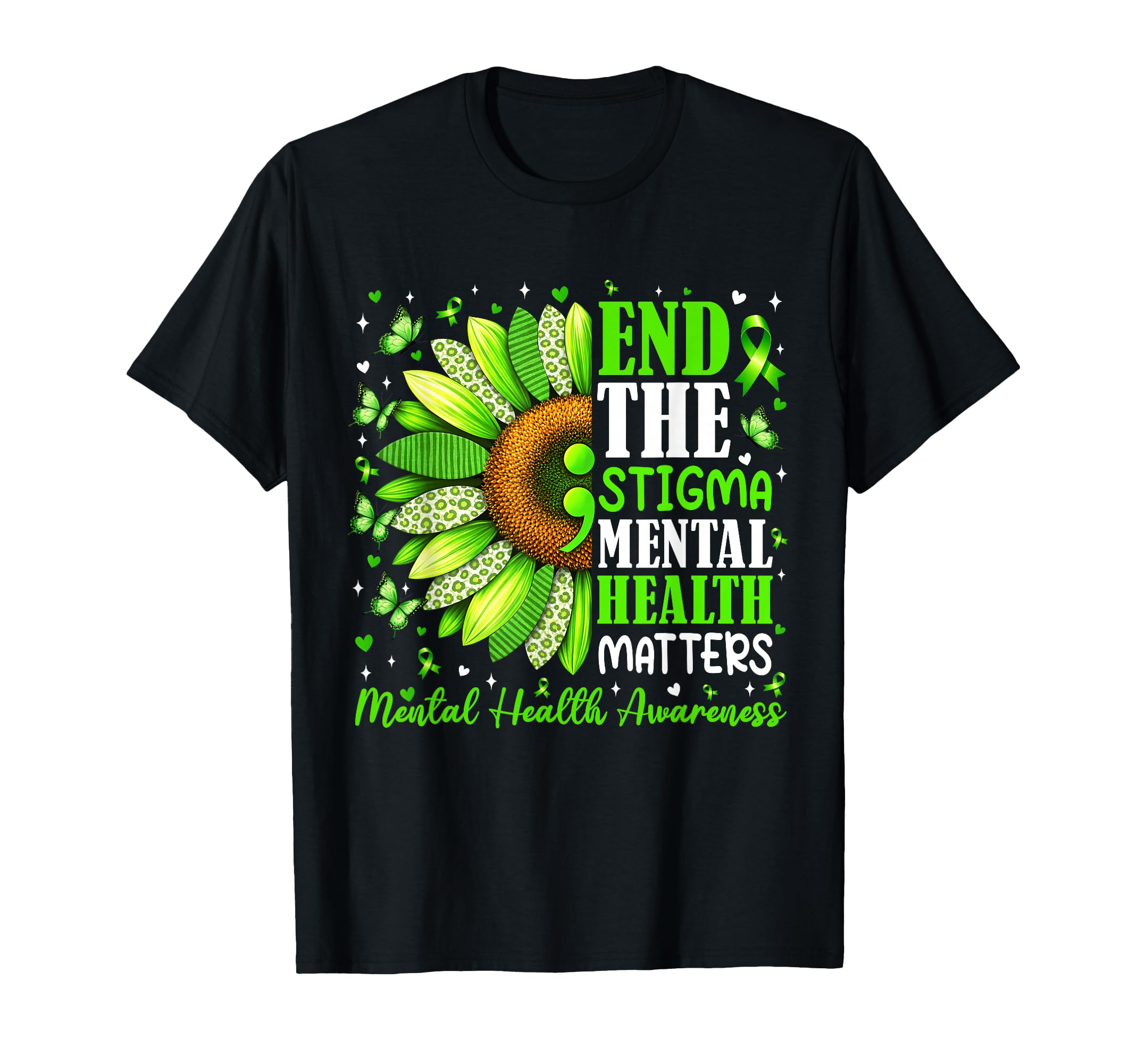 End Stigma Mental Health Matters T-Shirt - Aesthetic Graphic Men Women - T-Shirt, Sweatshirt, Hoodie