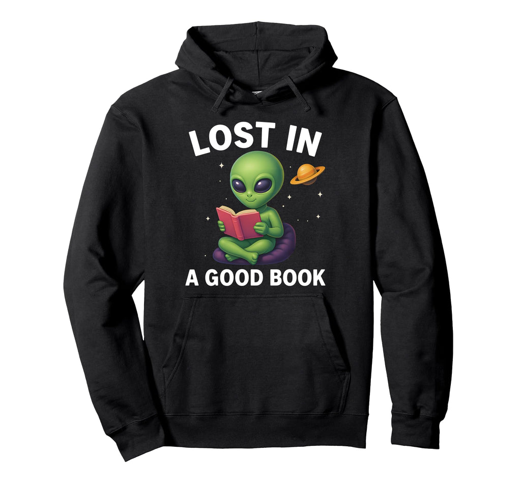 Lost Good Book Alien Reading Club Hoodie - Unique Graphic Men Women - T-Shirt, Sweatshirt, Hoodie