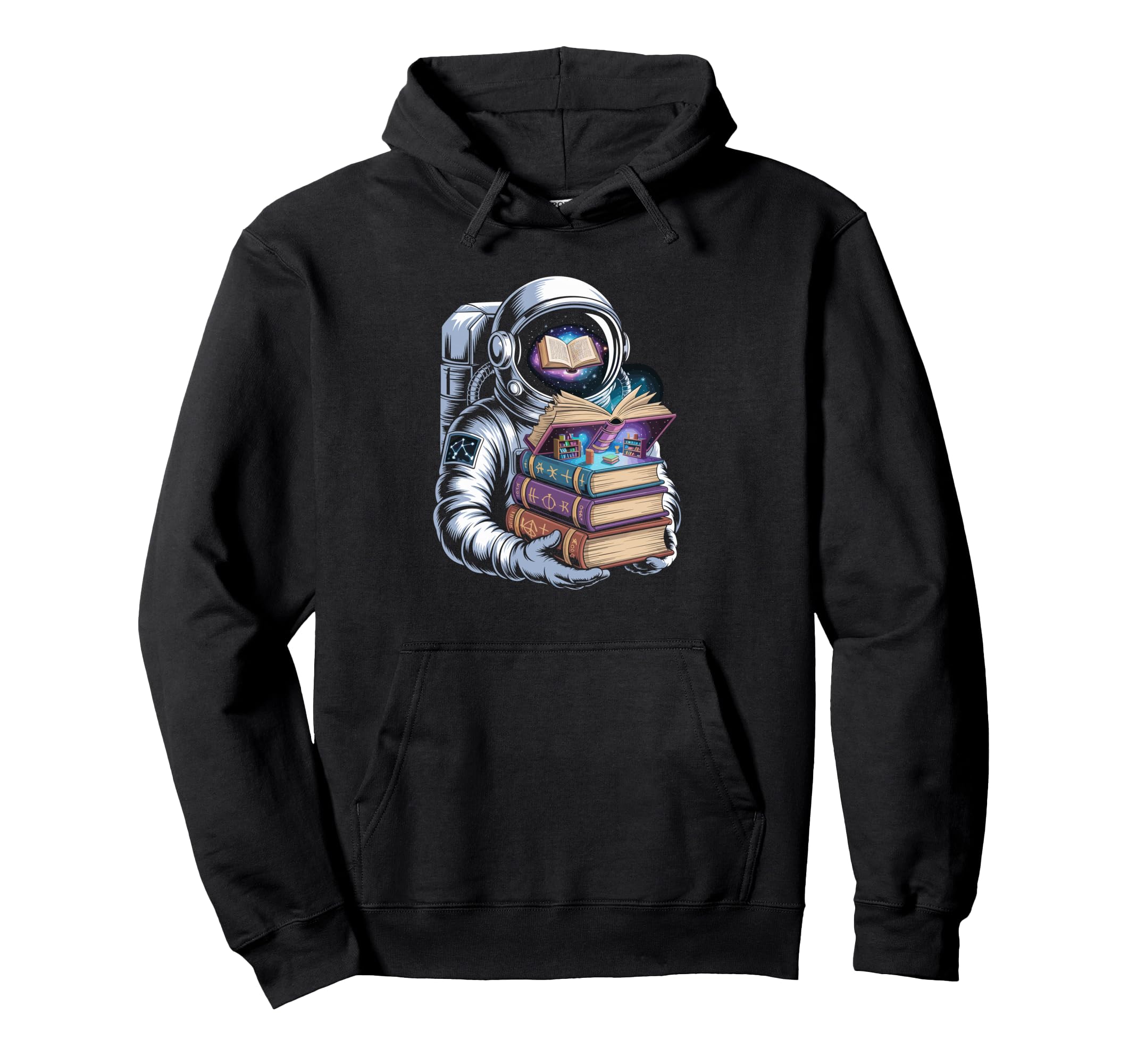 Pop Art Astronaut Reading Cosmic Hoodie - Fun Novelty Design Unisex - T-Shirt, Sweatshirt, Hoodie