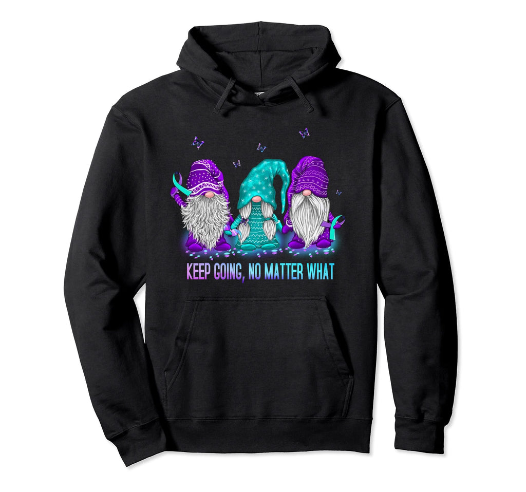 Keep Going No Matter What Gnome Hoodie - Aesthetic Graphic Men Women - T-Shirt, Sweatshirt, Hoodie