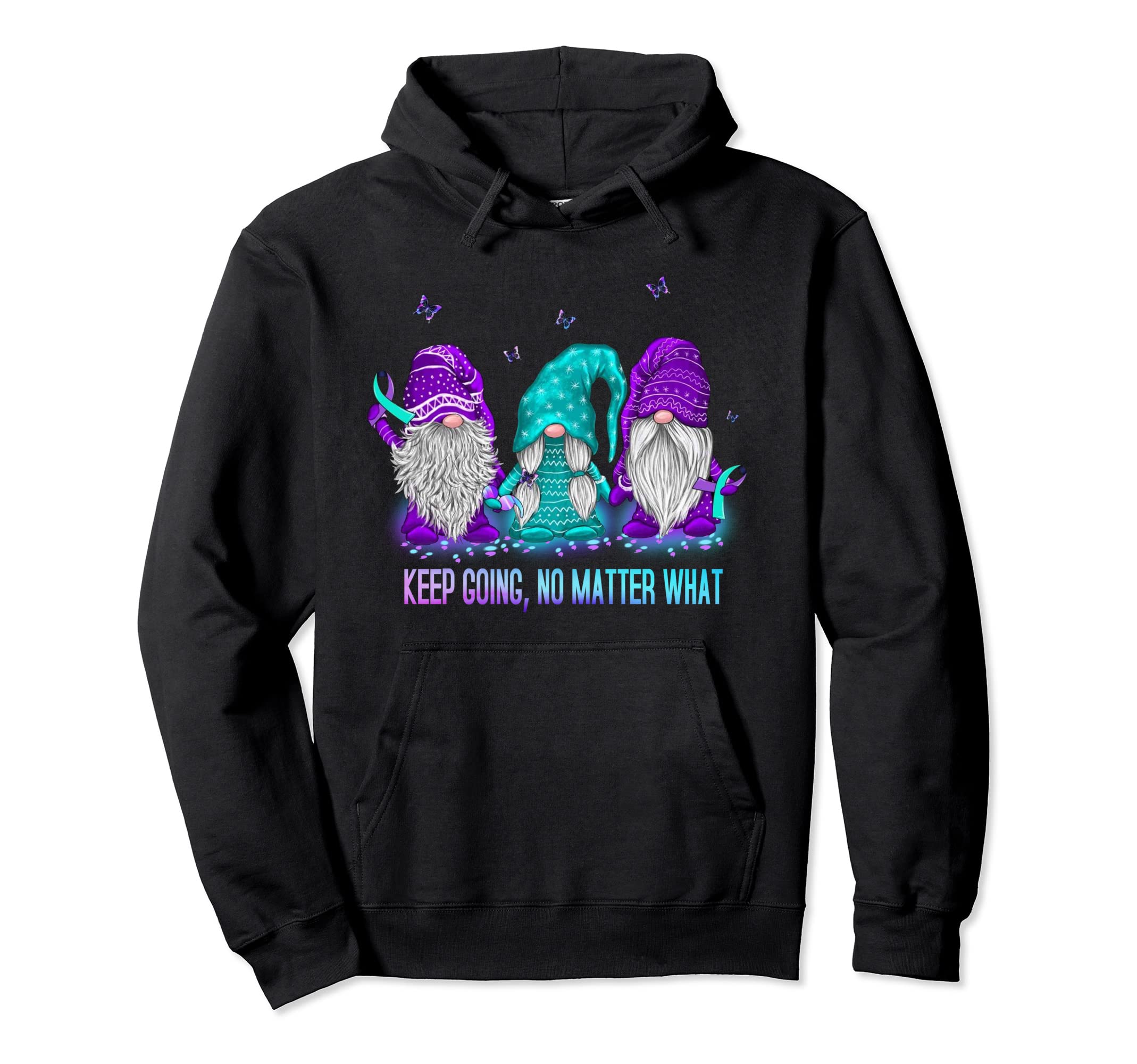 Keep Going No Matter What Gnome Hoodie - Aesthetic Graphic Men Women - T-Shirt, Sweatshirt, Hoodie