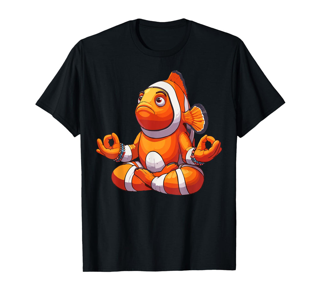 Meditation Clownfish Yoga Pose T-Shirt - Minimalist Print Men Women - T-Shirt, Sweatshirt, Hoodie