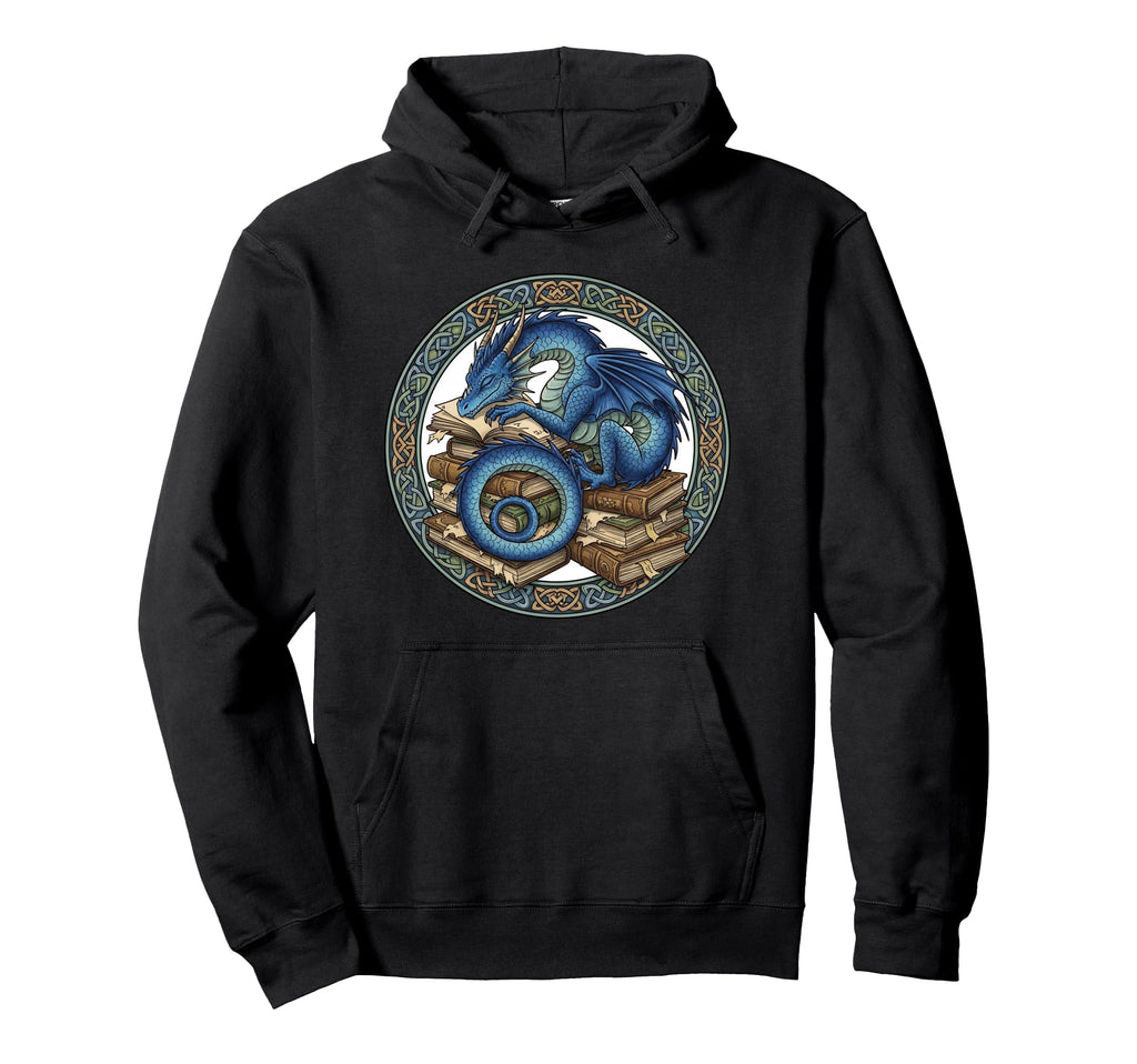 Book Worm Book Lover Dragon Books Fantasy Hoodie - Unique Graphic Unisex - T-Shirt, Sweatshirt, Hoodie
