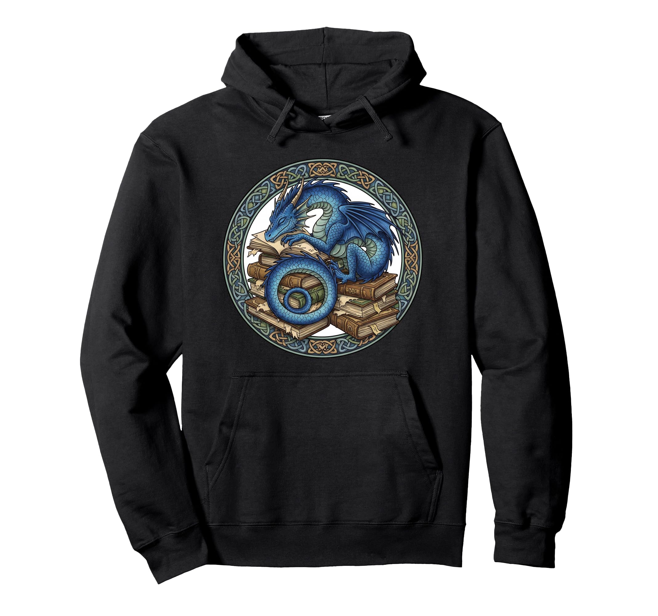 Book Worm Book Lover Dragon Books Fantasy Hoodie - Unique Graphic Unisex - T-Shirt, Sweatshirt, Hoodie