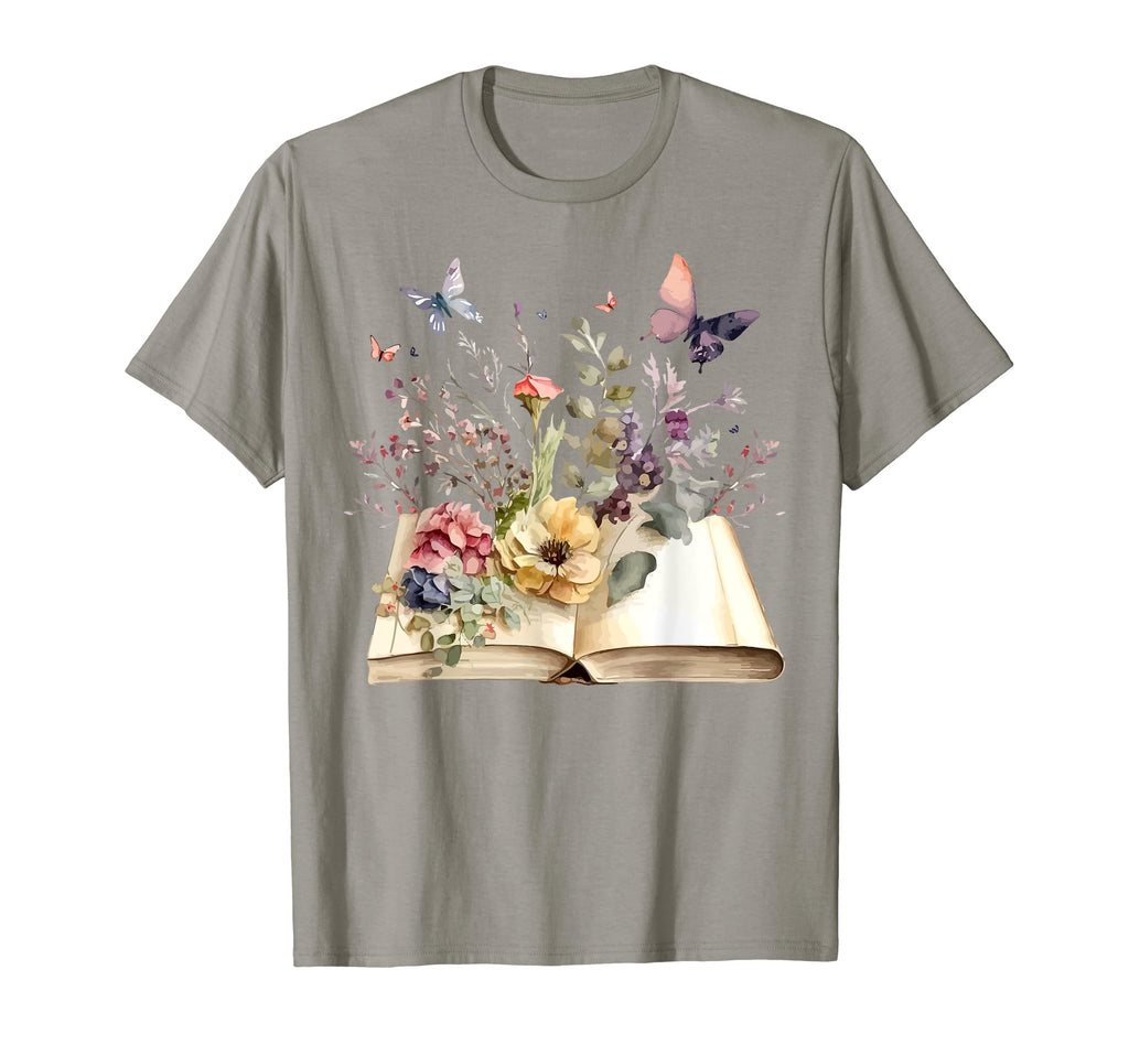 Flowers Gardening And Book Reading T-Shirt - Aesthetic Graphic for Adults - T-Shirt, Sweatshirt, Hoodie