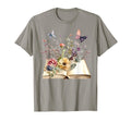 Flowers Gardening And Book Reading T-Shirt - Aesthetic Graphic for Adults - T-Shirt, Sweatshirt, Hoodie