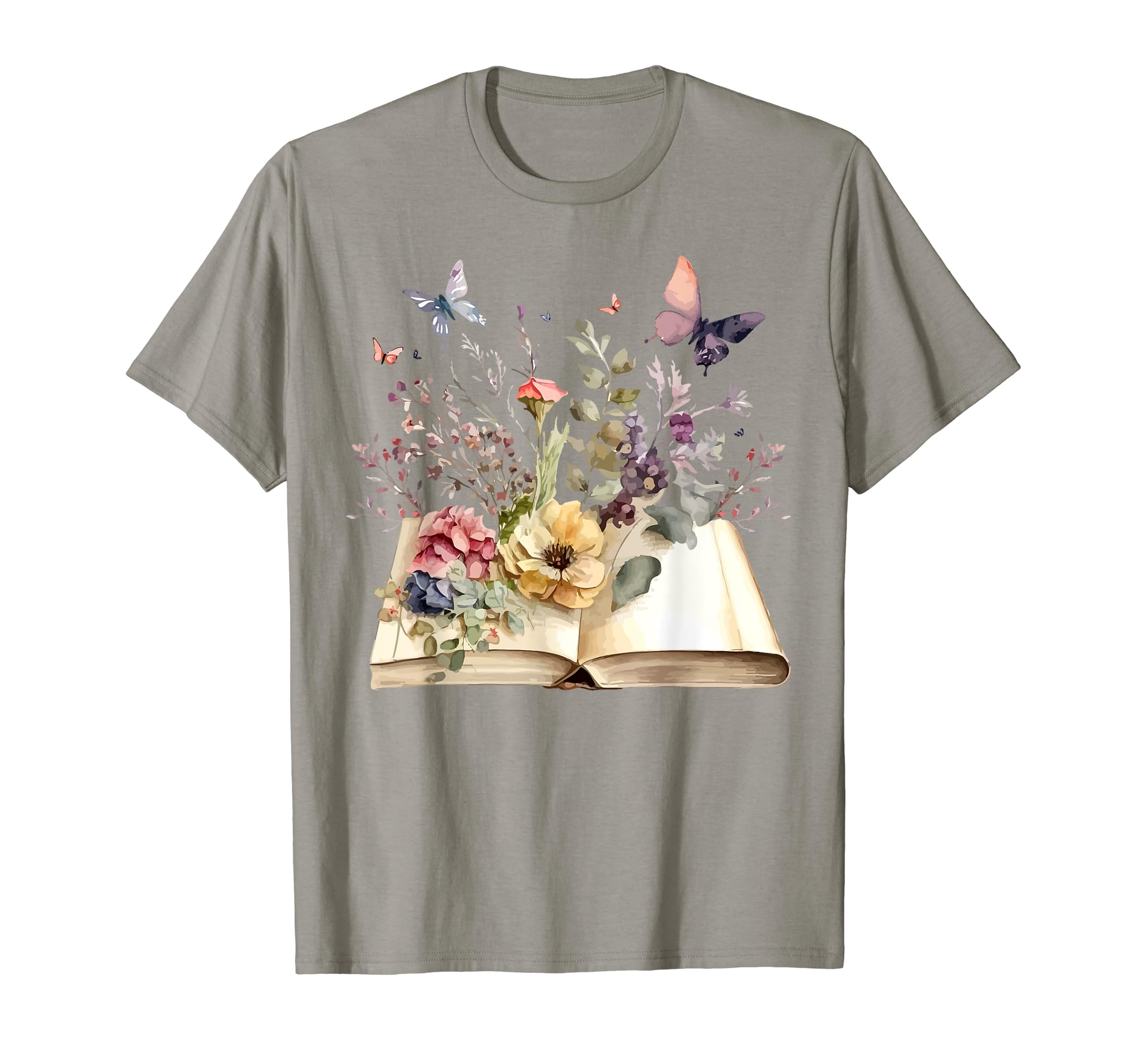 Flowers Gardening And Book Reading T-Shirt - Aesthetic Graphic for Adults - T-Shirt, Sweatshirt, Hoodie