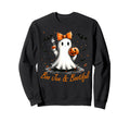 Boo Jee Ghost Drinking Coffee Sweatshirt - Minimalist Print Men Women - T-Shirt, Sweatshirt, Hoodie