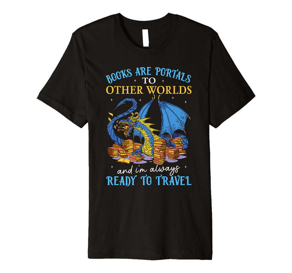 Bookworm Dragon Fantasy Book Lover T-Shirt - Minimalist Print for Adults - T-Shirt, Sweatshirt, Hoodie