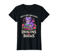 Just Who Loves Dragons And Books Dragon T-Shirt - Trendy Graphic Unisex - T-Shirt, Sweatshirt, Hoodie