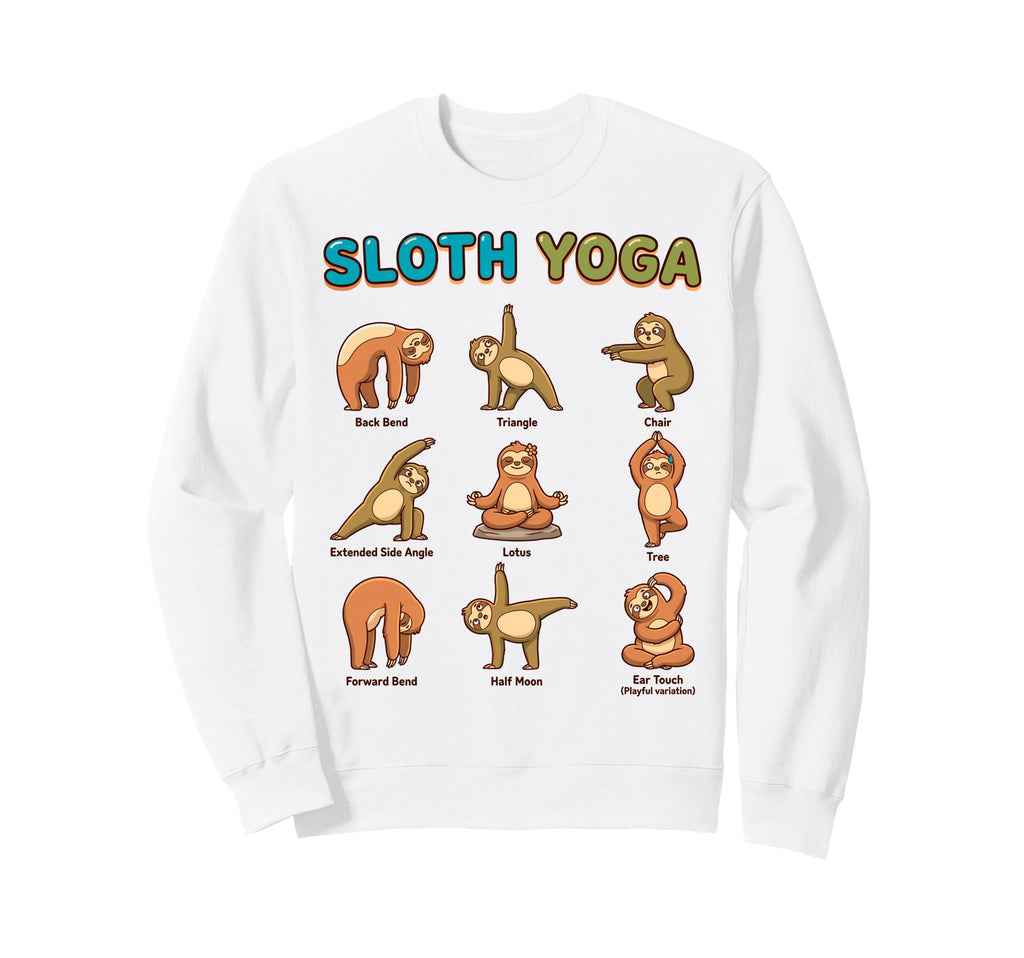 Chakras Mandala Sloth Yoga Poses Sweatshirt - Casual Everyday Wear Unisex - T-Shirt, Sweatshirt, Hoodie