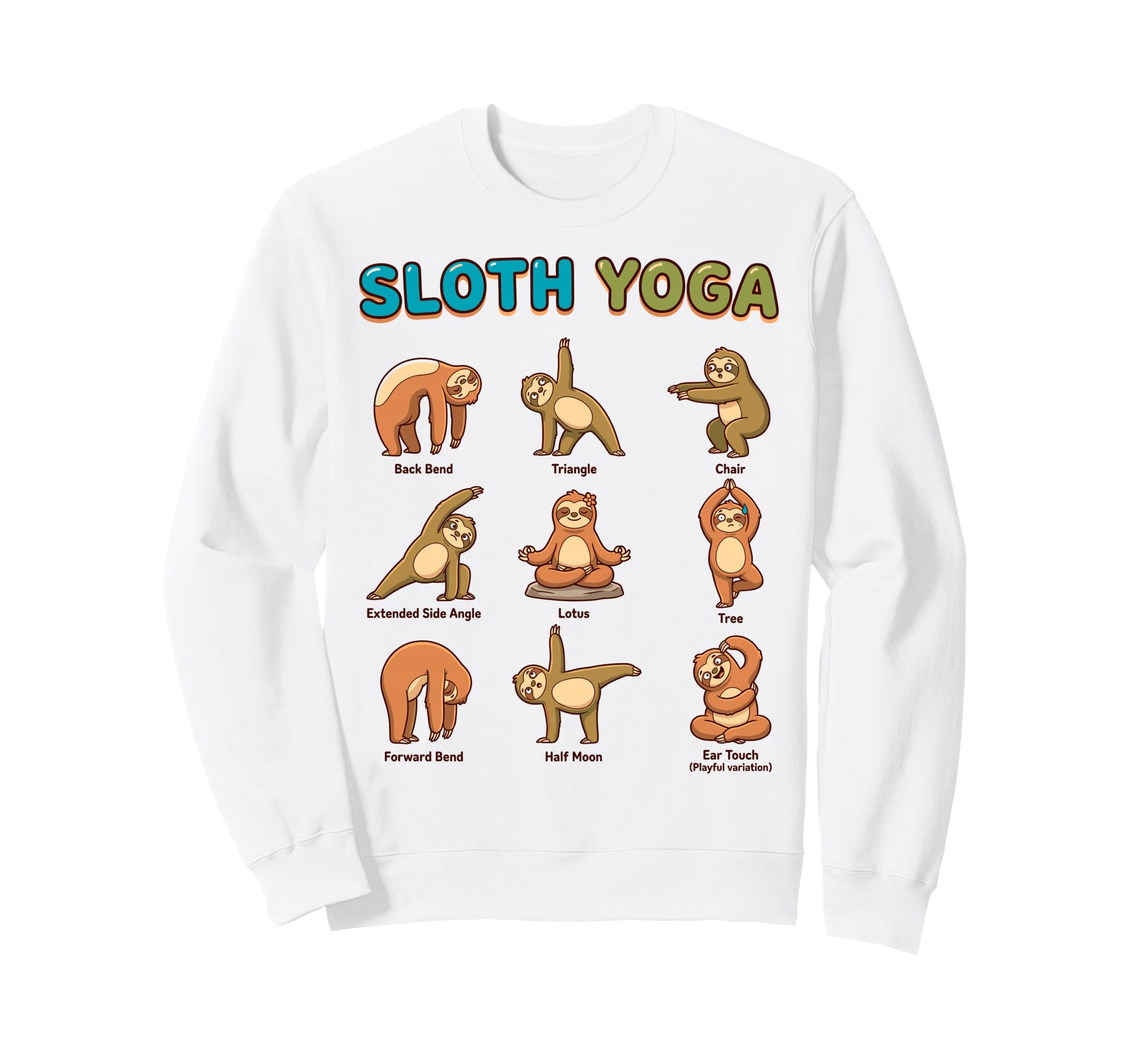 Chakras Mandala Sloth Yoga Poses Sweatshirt - Casual Everyday Wear Unisex - T-Shirt, Sweatshirt, Hoodie